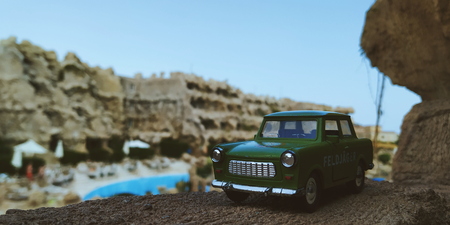 Toy model of classic car in real life