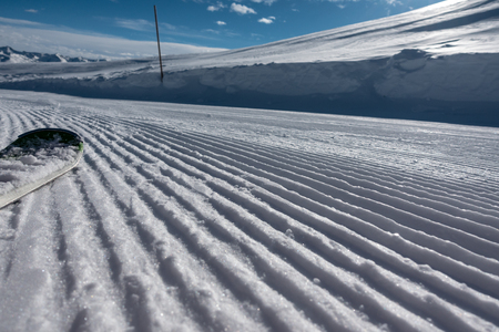 a ski area with fantastic weatherの写真素材