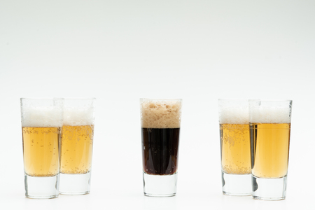 5 glasses of beer symbolize diversityの写真素材