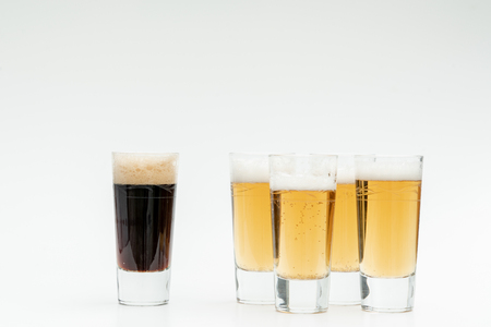 5 glasses of beer symbolize diversityの写真素材