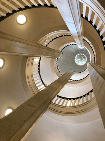 the view of the ceiling of a historic buildingの写真素材