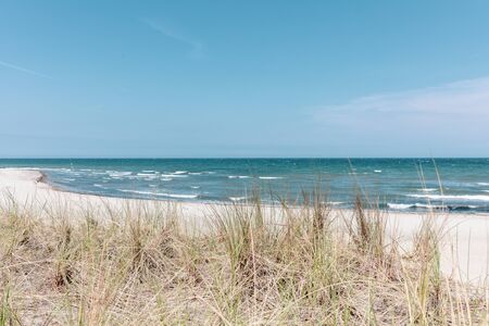 the view over the dune of the Baltic Sea in beautiful weatherの写真素材