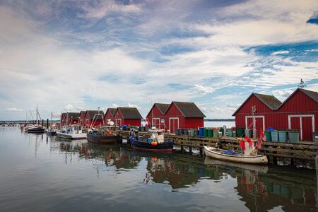 Boats are in the fishing port of Boltenhagenの写真素材
