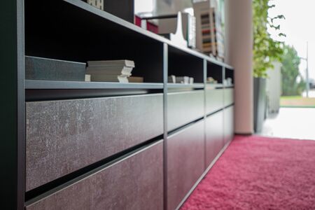 a close-up of a modern office cabinet in an officeの写真素材