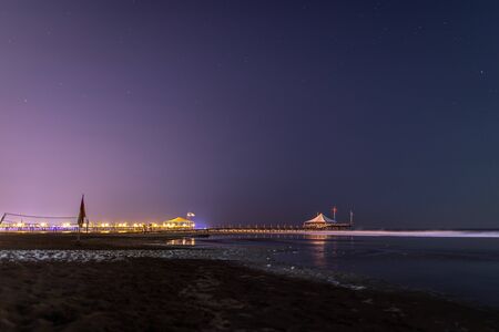 the starry night sky overlooks the Mediterranean Seaの写真素材