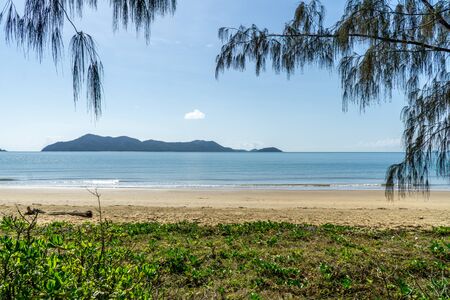 the paradisiacal beach of Mission Beach in the north of Australiaの写真素材