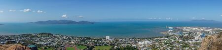 a view from above of the australian coastal town Tully in the north of australiaの写真素材