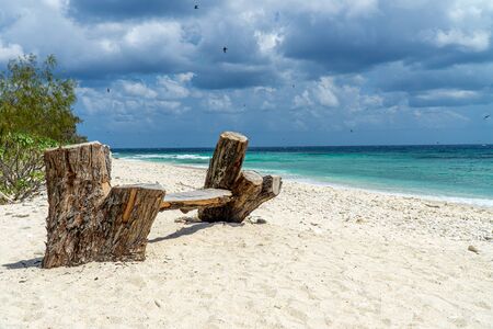 Lady Elliot Island shoreline Great Barrier Reef, Australiaの写真素材