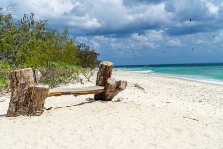 Lady Elliot Island shoreline Great Barrier Reef, Australiaの写真素材