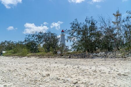 Lady Elliot Island lighthouse, Great Barrier Reef Australiaの写真素材