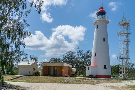 Lady Elliot Island lighthouse, Great Barrier Reef Australiaの写真素材