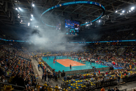 The Volleyball Cup Final in the SAP Arena in Mannheimのeditorial素材