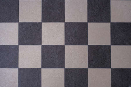 the black and white chess pattern of a floorの写真素材