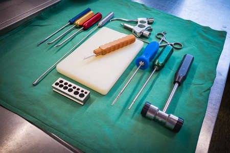 on the operating table are the instruments for performing a cruciate ligament operation