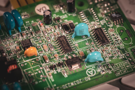 a computer board lies on a white keyboard