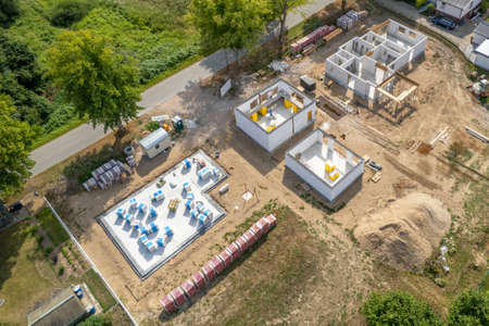 new houses are built on a construction siteの写真素材
