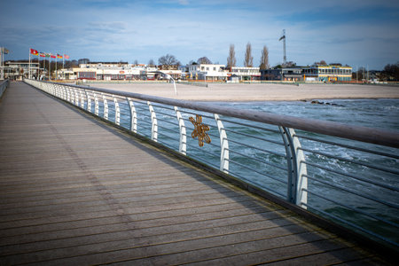 the 400 meter long pier of Groemitz at the Baltic Seaのeditorial素材