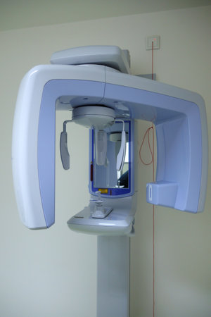 in a jaw clinic there is an x-ray machineの写真素材