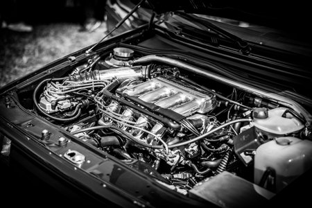 the engine compartment contains a tuned engine