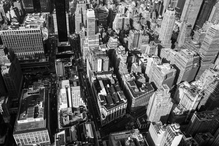 The iconic skyscrapers of New York seen from the Empire State Buildingの写真素材