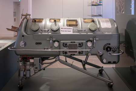 an iron lung in the Charite Museum