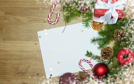 Christmas decor. Gifts, Christmas decorations. Holidays. New Year Background Christmas mood