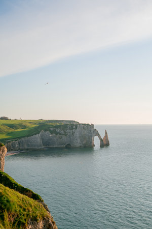 Beautiful coast, sea, beach, rocks. France, Normandy, Etretat.の写真素材