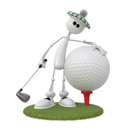 cartoon character with a golf ballの写真素材