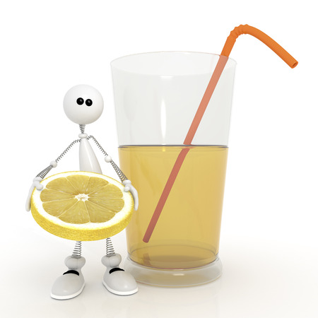 The little man with a cocktail の写真素材