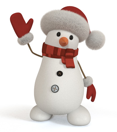 The New Year's snow character congratulates all on a holiday.の写真素材
