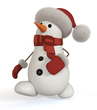 The New Year's snow character congratulates all on a holidayの写真素材