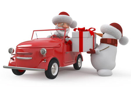 Delivery of gifts on New Year's Eveの写真素材