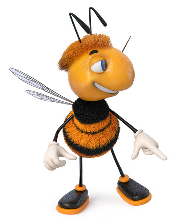 3d illustration farmer's insect producing honeyの写真素材