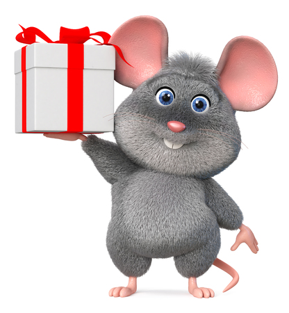3d illustration home wrecker look like a rat with presentの写真素材