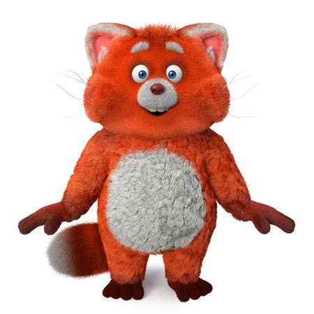 3d illustration amusing fat cat walkingの写真素材