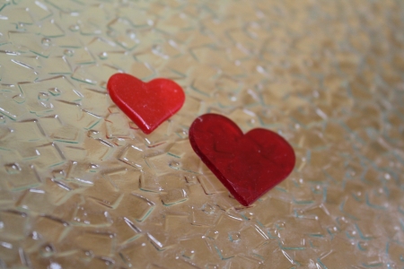 Two red heartsの写真素材