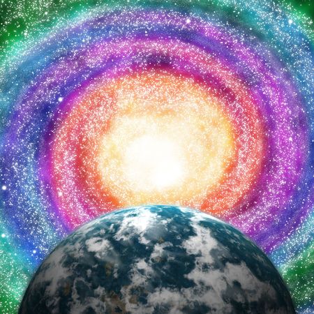 Space and astronomy. A congestion of stars and planetの写真素材