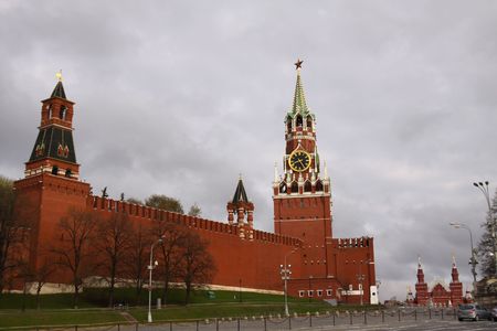 Kremlin. Red square in Russia. Spassky Towerの写真素材
