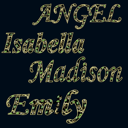 female names with patternsのイラスト素材