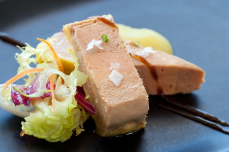 Macro Close up of foie gras micuit liver paste.の写真素材