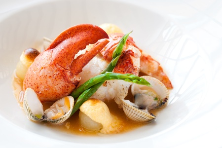 Macro close up of lobster with shellfish.の写真素材