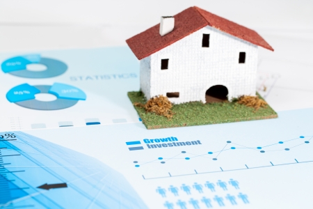 Close up of statistical housing industry analysis.の写真素材