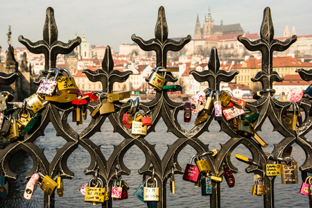 Lock of love near Charles bridge