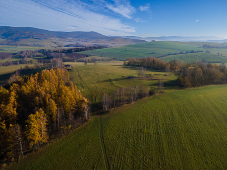 <p>Aerial view of Kralicky Sneznik and hill near the city Kraliky.</p>の写真素材
