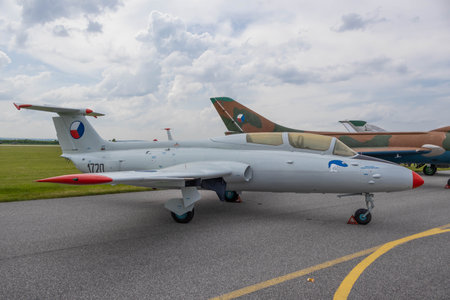 Former Czechoslovak training jet L-29, Caslav Air Show, May 2023のeditorial素材