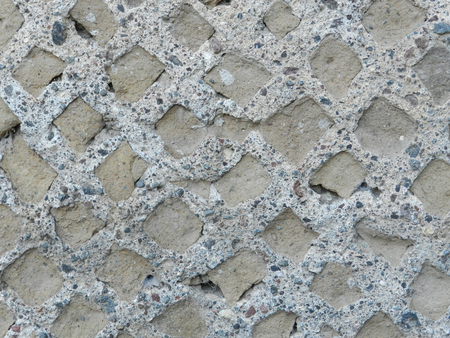 Stone and concrete checkerboard patterned wallの写真素材