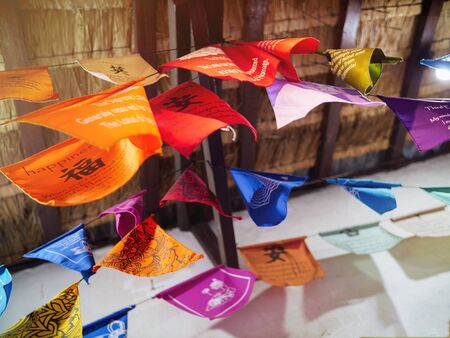 Colorful flags flattering with hopeful wording