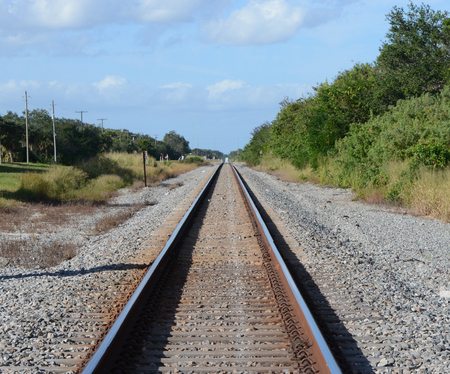 Old Rusty Railroad Tracks still in useの写真素材