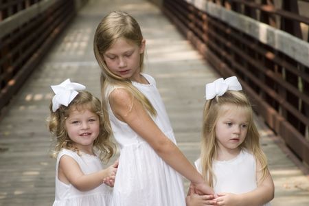 Twin Sisters and older sisterの写真素材