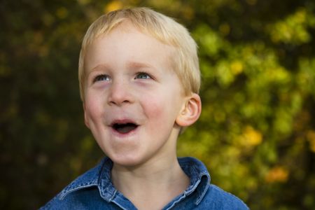 Young boy with the look of surprise